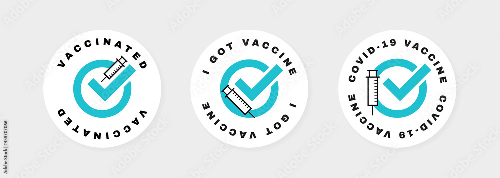 Obraz na plátně Vaccinated sticker set