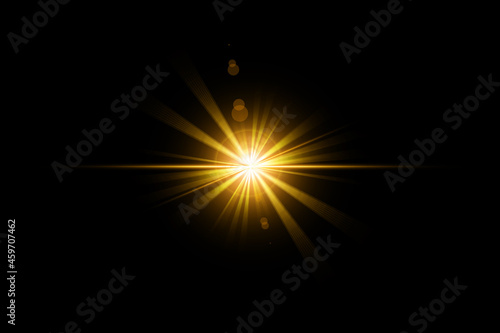 Realistic Colorful lens flare with abstract lens lights