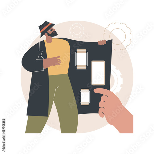 Gray market abstract concept vector illustration. Unofficial market, electronics parallel sales, illegal commercial channel, grey supplier, not authorized by manufacturer abstract metaphor.