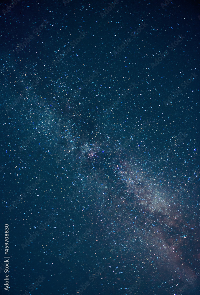 The Milky Way. summer night sky with stars. Starfall.The Perseids, one of the most powerful meteor showers on the night of August. Background. selective focusing on the starry sky, night shooting