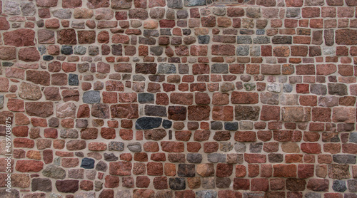 Romański mur kamienny photo