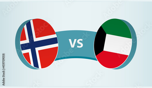 Norway versus Kuwait, team sports competition concept.