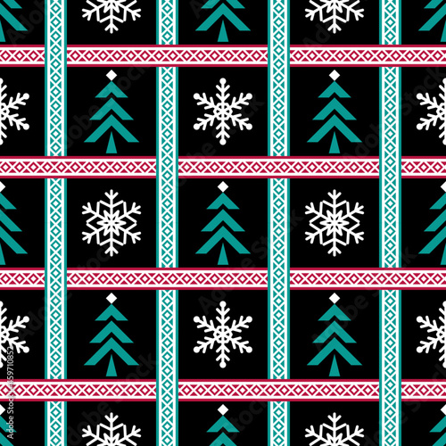 Holidays vector pattern, Christmas seamless pattern, winter pattern with snowflakes