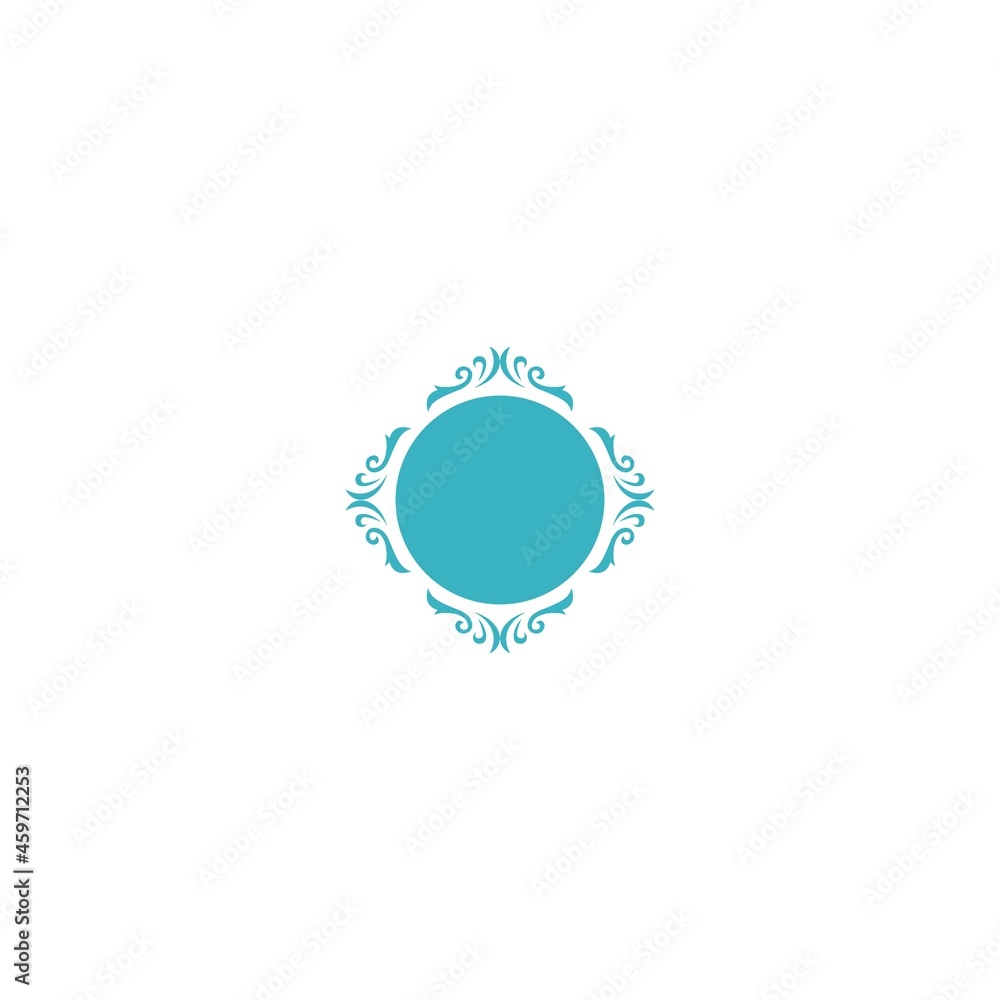 Naklejka premium Abstract vector circle logotype unusual isolated chem logo Virus icon sun