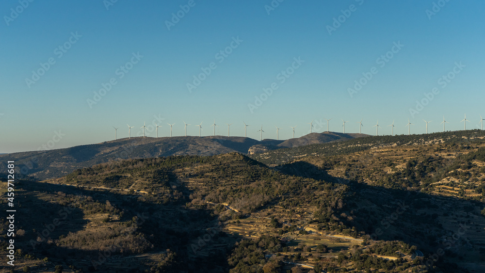windmills on top of the mountain, wind power