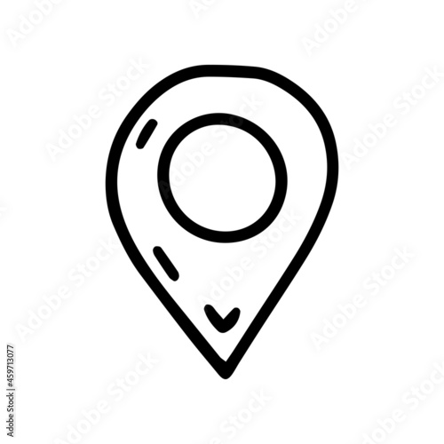 map pin line vector doodle simple icon photo