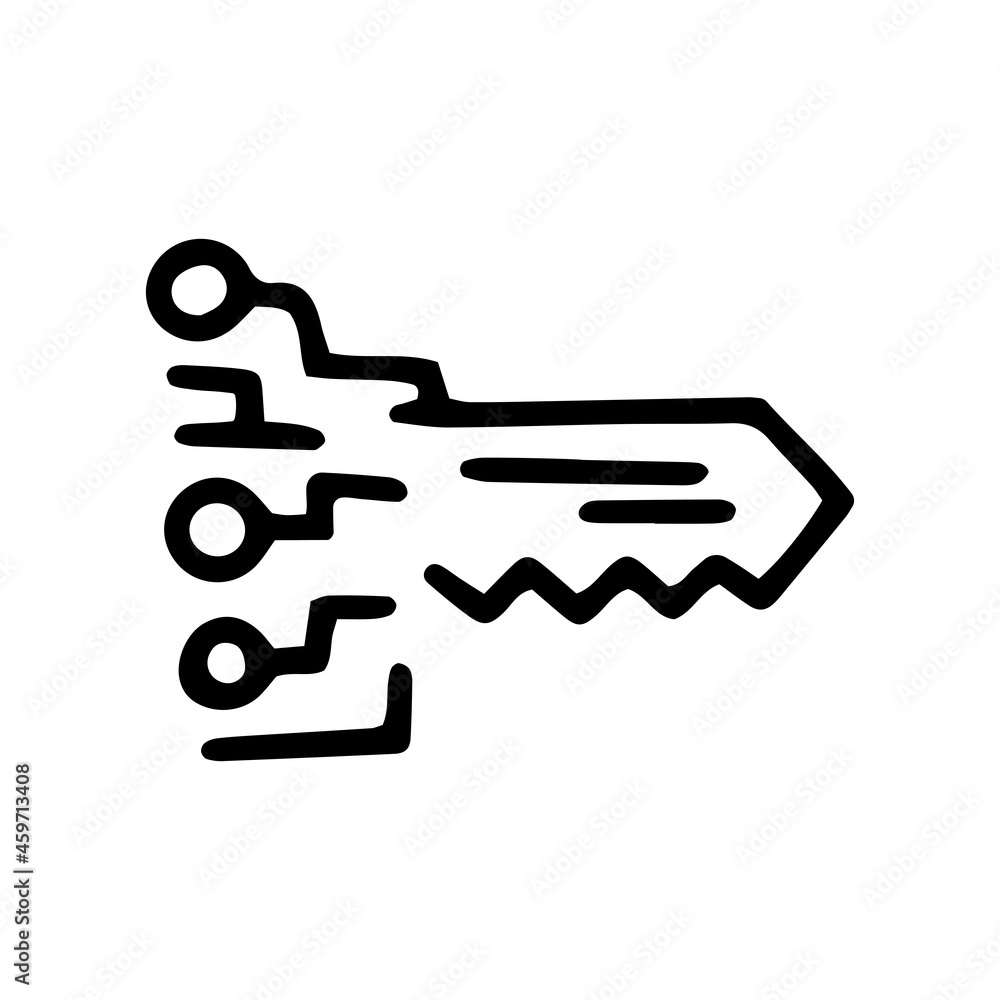 digital key line vector doodle simple icon digital key line vector doodle simple icon