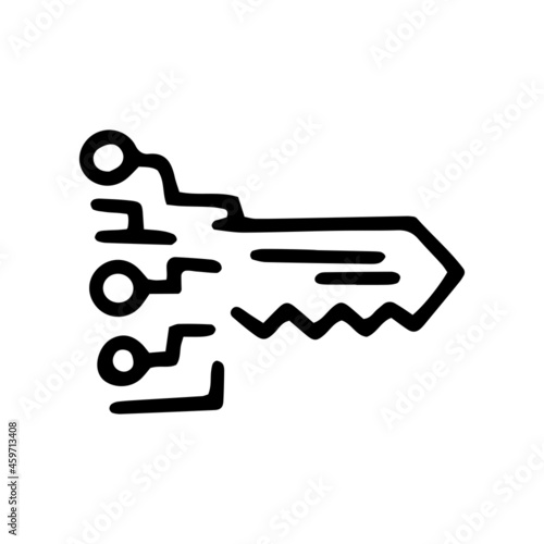 digital key line vector doodle simple icon