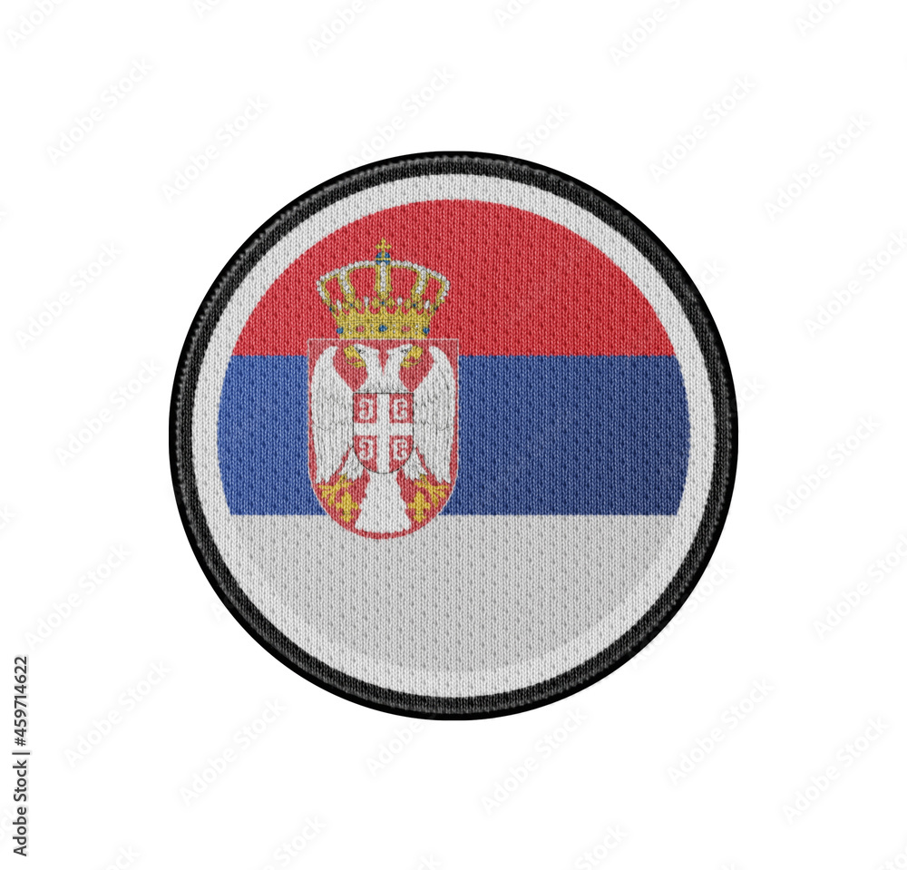 3D illustration flag of Serbia. Serbia flag isolated on white background.