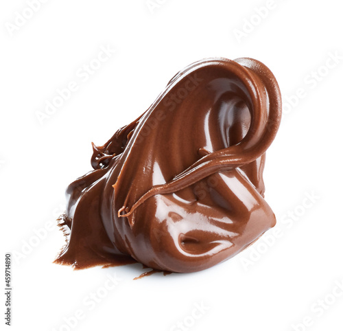 Chocolate cream isolated on white background photo