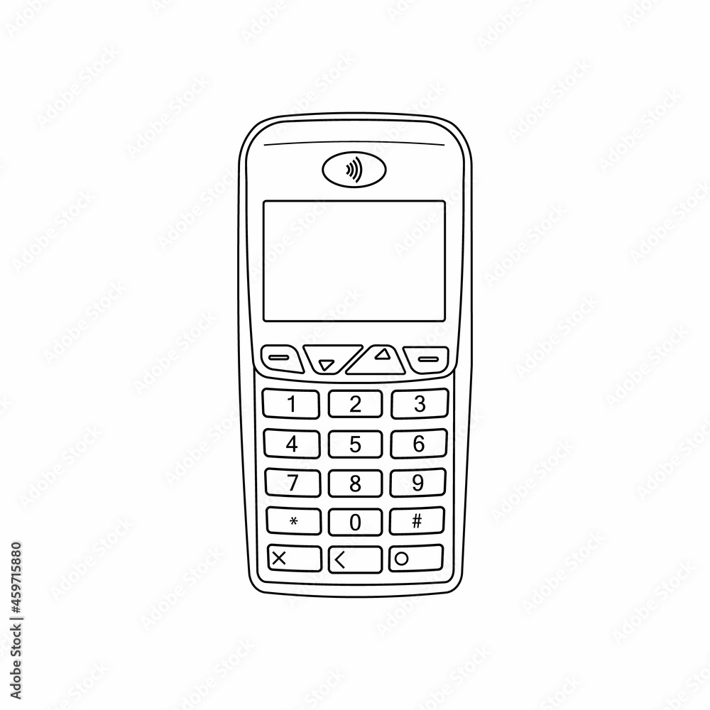 Payment terminal mockup. Cash register. Vector illustration. Payment terminal mockup. Cash register. Vector illustration.