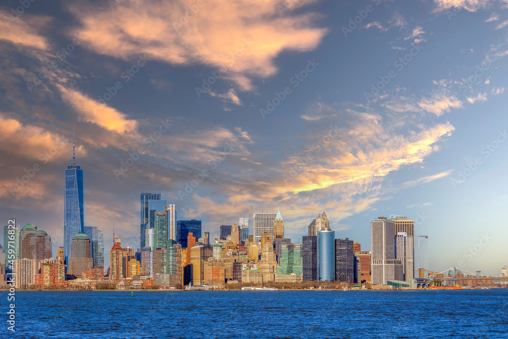 Naklejka premium View of the skyscrapers in Manhattan, New York, USA