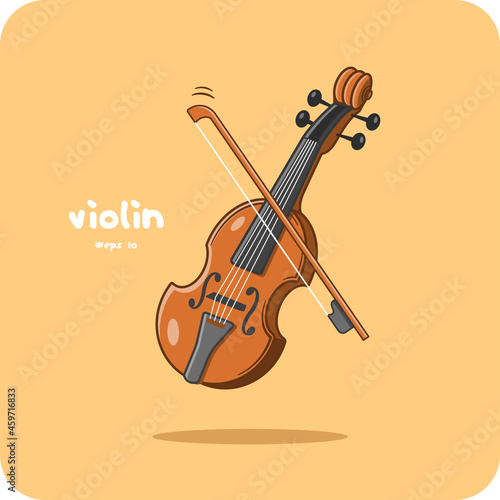 Violin is a classical stringed instrument group, vector design and isolated background. © ahe555