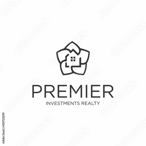 Flower house logo design