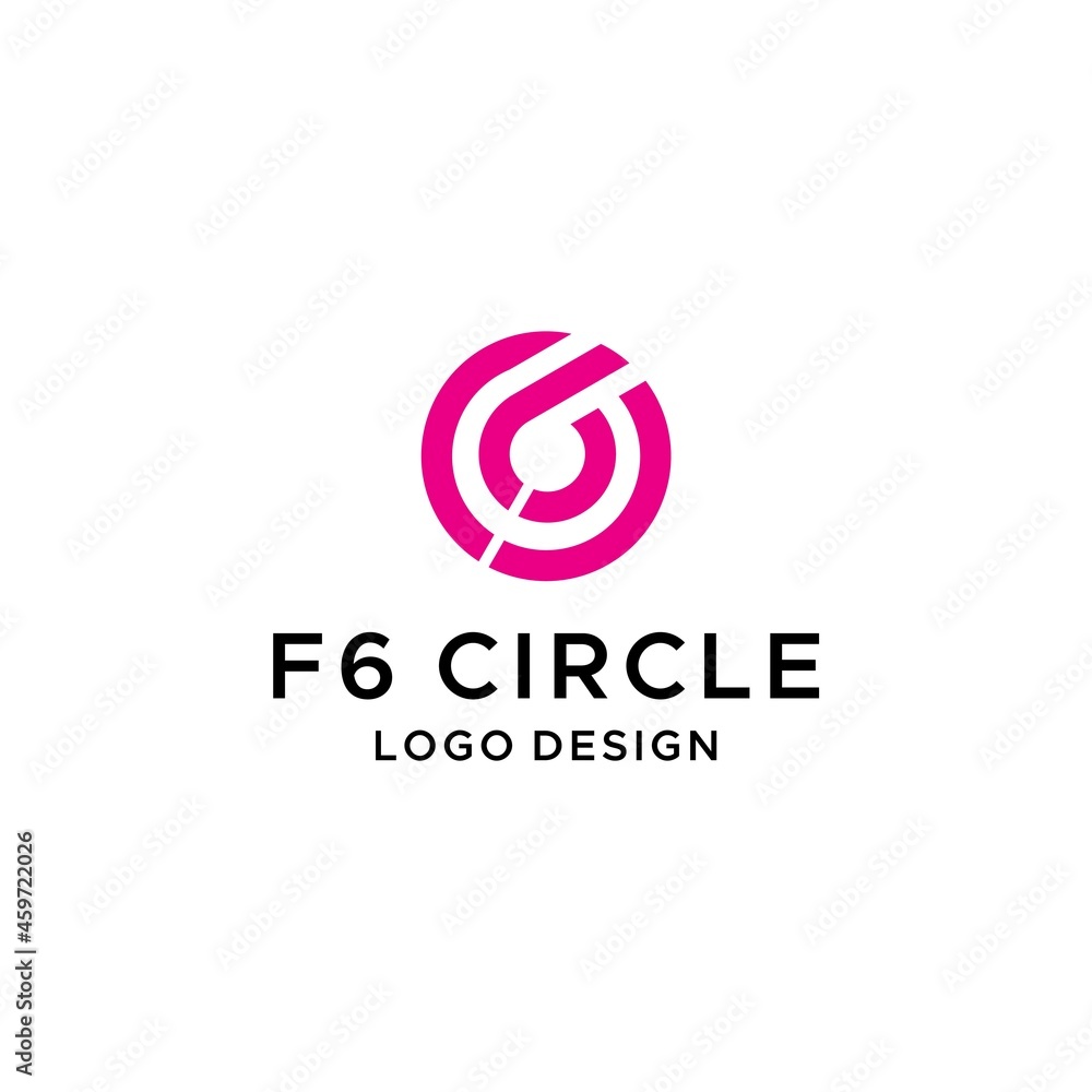 Bold and unique logo about F6 and circle.
EPS 10, Vector.