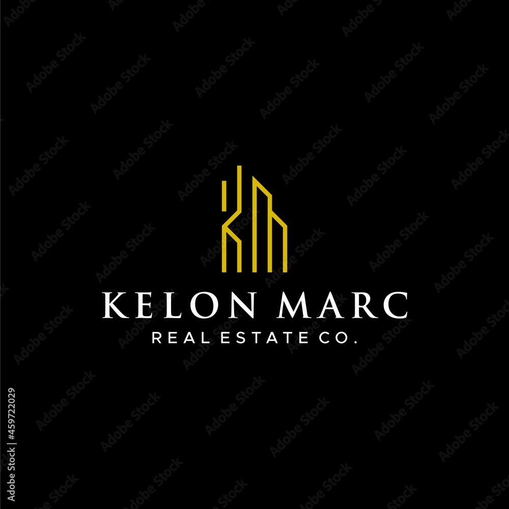 Modern and simple logo about letter KM and real estate.
EPS 10, Vector.