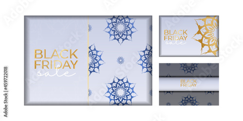 Celebration Poster For Black Friday Beige with Greek Ornaments