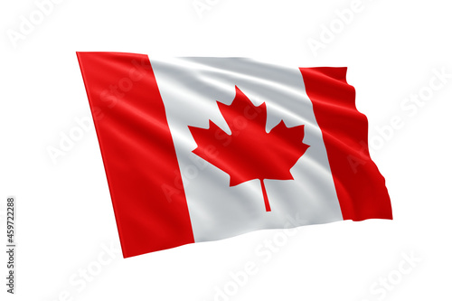3D illustration flag of Canada. Canada flag isolated on white background.