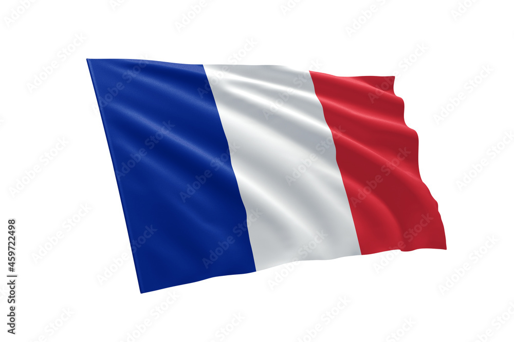 Obraz premium 3D illustration flag of France. France flag isolated on white background.