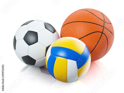 Sports balls isolated on white background 3d