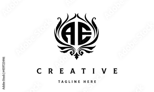 AE circle luxury latter logo vector