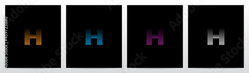 Lines Vertical Letter Logo Design H