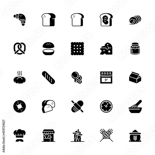 Bread, bakery, icons, colors easily changed, vector illustration.
