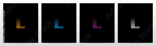 Lines Vertical Letter Logo Design L