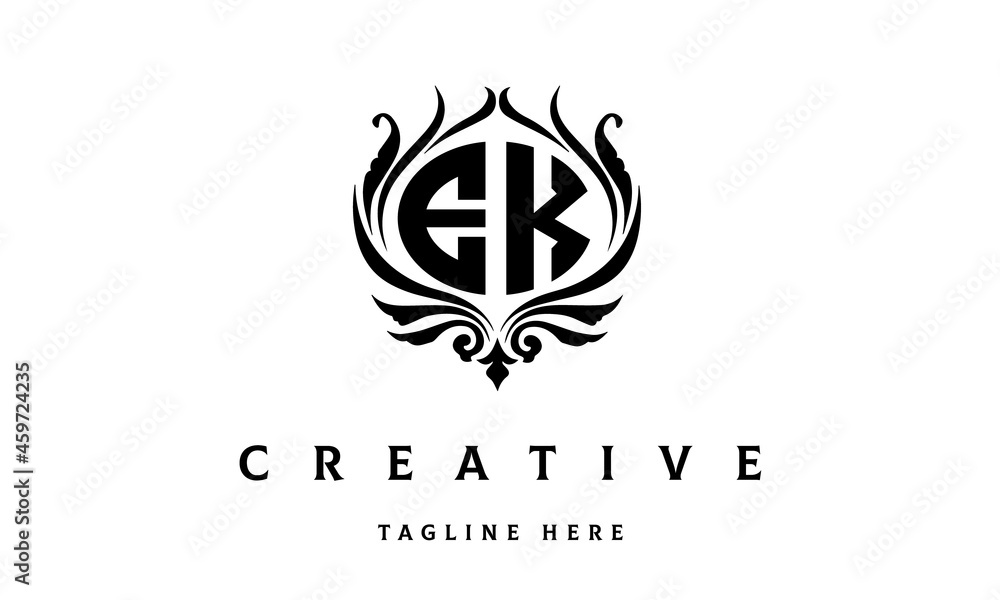 EK circle luxury latter logo vector EK circle luxury latter logo vector