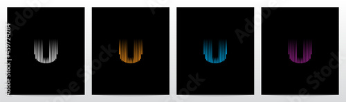 Lines Vertical Letter Logo Design U