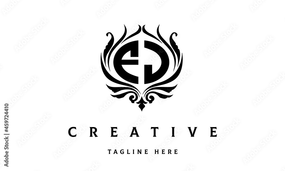 FJ circle luxury latter logo vector FJ circle luxury latter logo vector