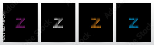 Lines Vertical Letter Logo Design Z