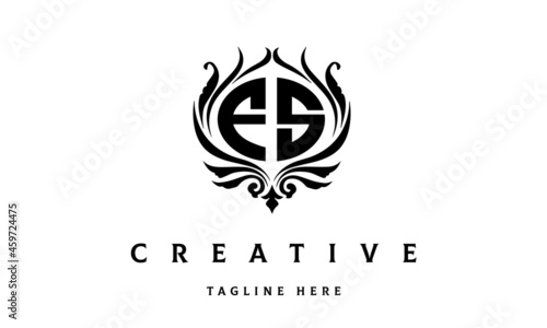 FS circle luxury latter logo vector