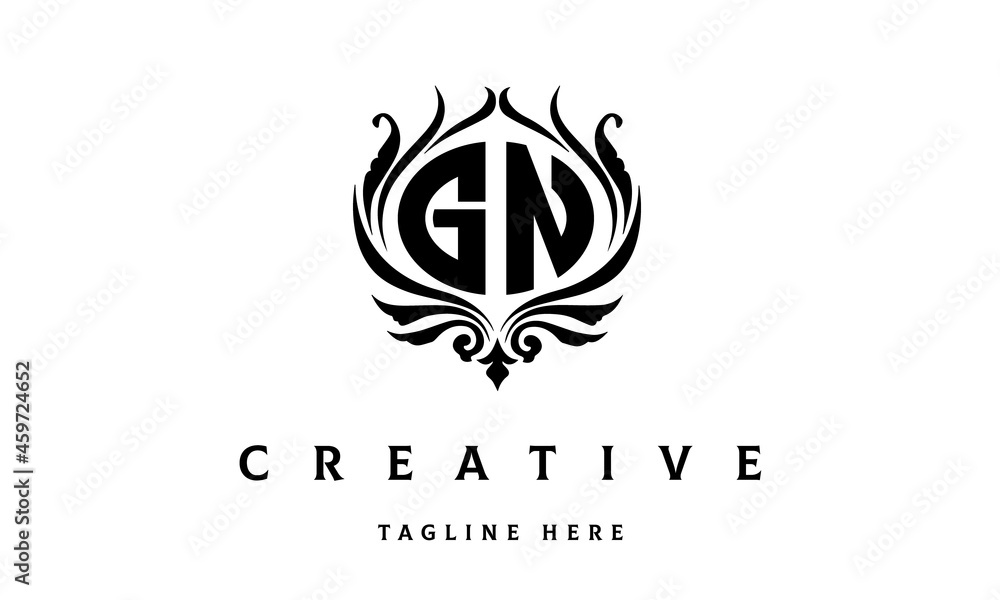 GN circle luxury latter logo vector GN circle luxury latter logo vector