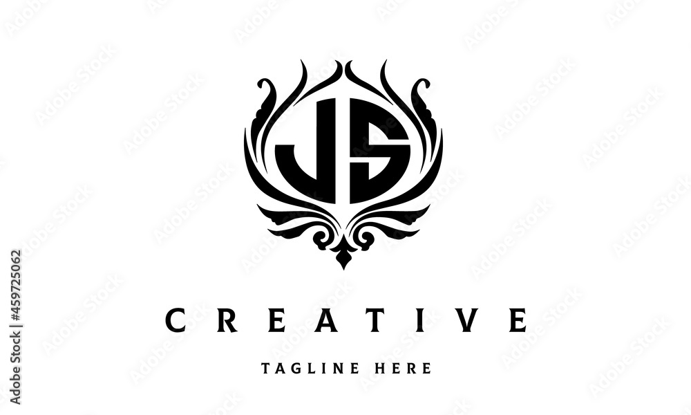 JS circle luxury latter logo vector JS circle luxury latter logo vector