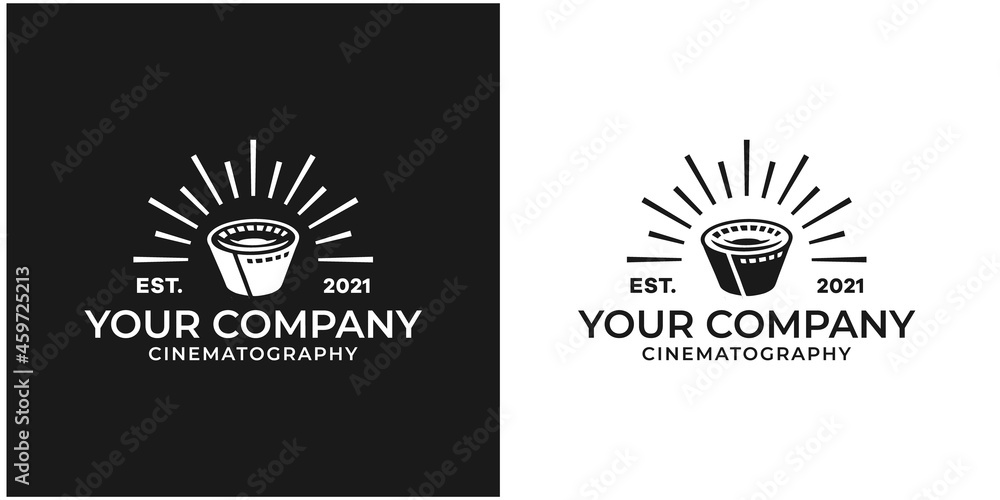 filmstrip roll tapes, film reel stripes, movie cinema video studio production logo design Premium Vector filmstrip roll tapes, film reel stripes, movie cinema video studio production logo design Premium Vector