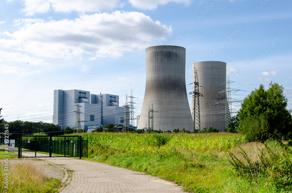 RWE Power, Westfalen power plant, former nuclear power plant THTR Hamm, coal power plant Baustelle, Hamm, Ruhrgebiet, North Rhine-Westpha