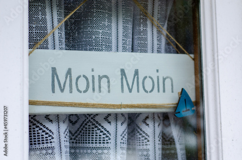 Bilde på lerret Moin Moin inscription on the plate