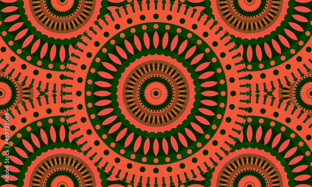Fototapeta premium Repeat ethnic Easter circle pattern, seamless pattern