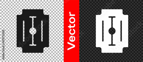 Black Blade razor icon isolated on transparent background. Vector