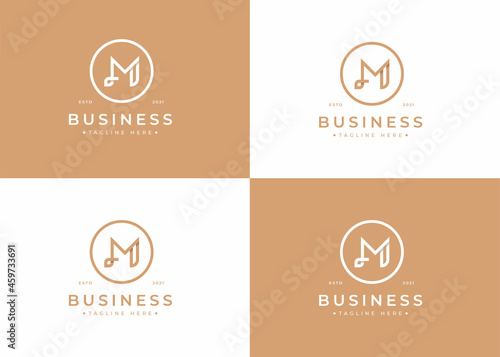 Minimalist letter M logo design for personal brand or company