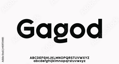 Gagod, luxury modern sans serif font alphabetical vector set	