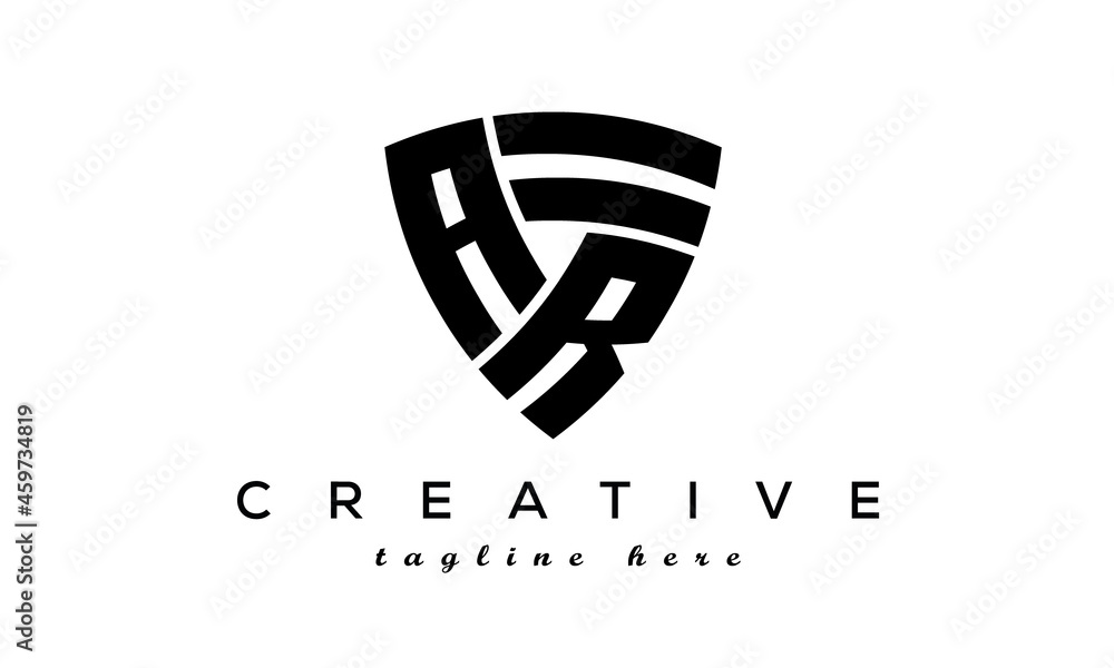 Shield letters AR creative logo Shield letters AR creative logo