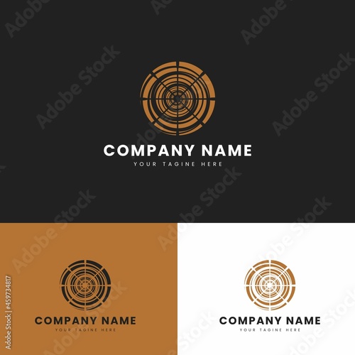 Target Wooden circle logo. modern. business. real estate. Forest. cutting. land. company