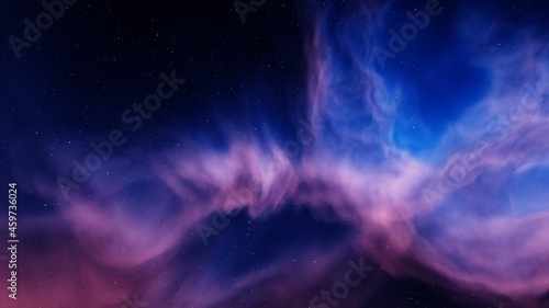 Fototapeta Naklejka Na Ścianę i Meble -  Science fiction wallpaper, colorful gas cloud, nebula in space 3d illustration