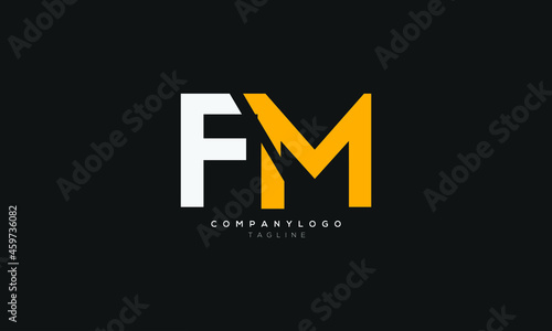 FM, MF, Abstract initial monogram letter alphabet logo design