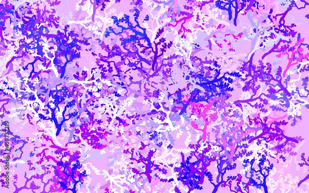 Light Pink, Blue vector doodle layout with leaves, branches. Light Pink, Blue vector doodle layout with leaves, branches.