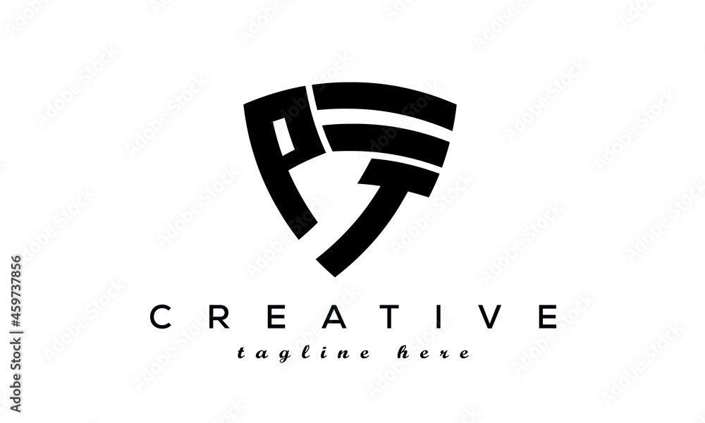 Shield letters PT creative logo Shield letters PT creative logo