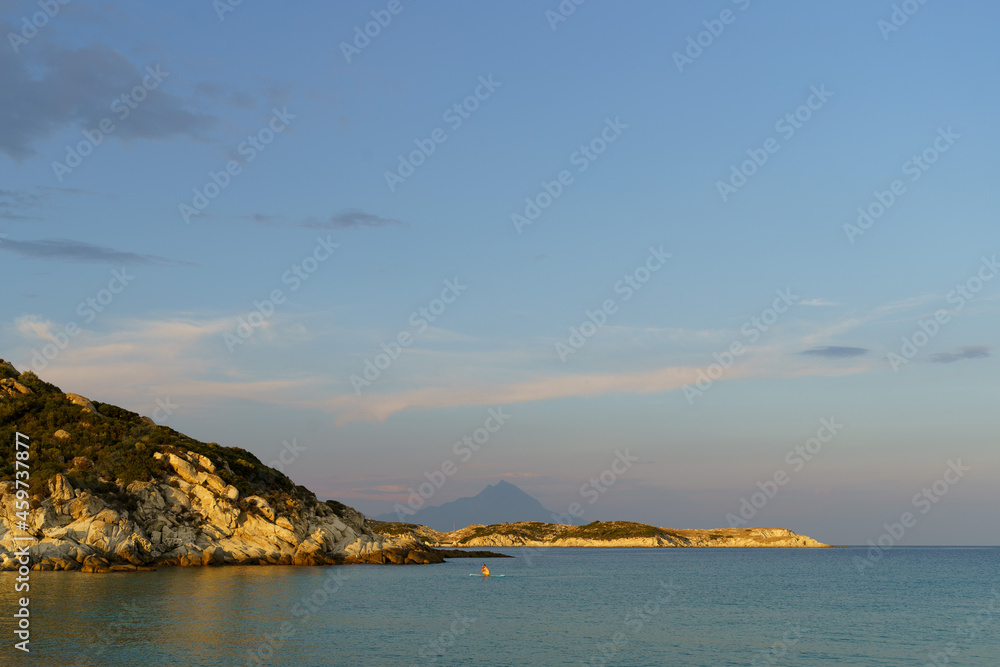 Sea Mountain View on sunny day. High quality photo