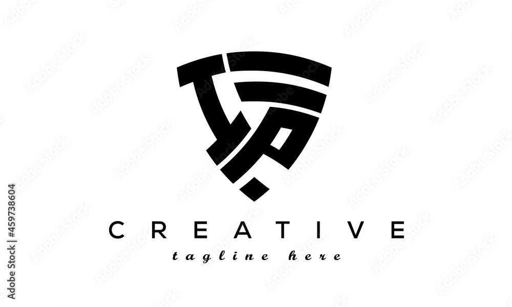 Shield letters IP creative logo Shield letters IP creative logo